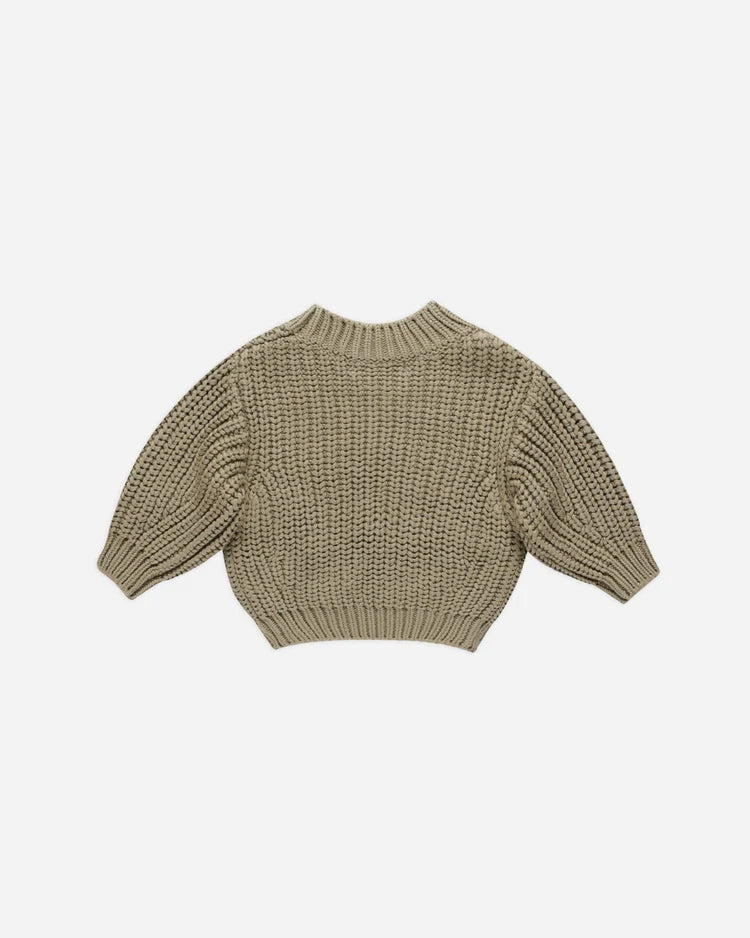 Chunky Knit Sweater | Olive| Quincy Mae