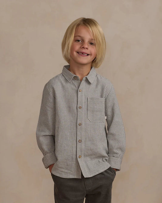 Collared Long Sleeve Shirt | Forest Gingham | Rylee & Cru