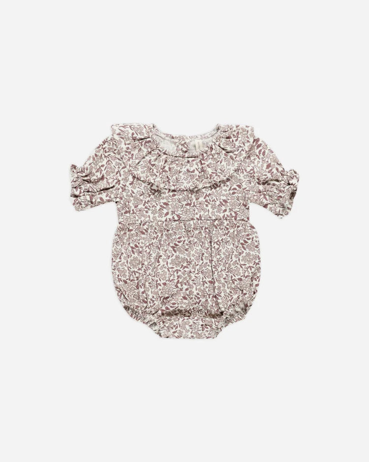 Collared Romper | Mauve Ditsy | Quincy Mae