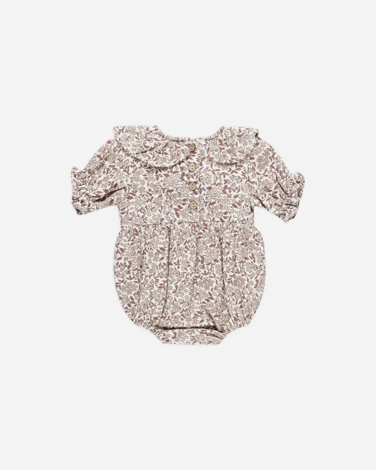 Collared Romper | Mauve Ditsy | Quincy Mae