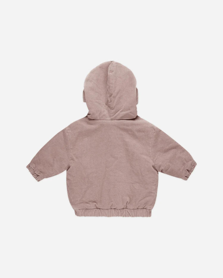 Corduroy Hooded Jacket | Mauve | Quincy Mae