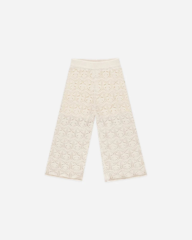 Crochet Knit Pant | Natural | Rylee & Cru