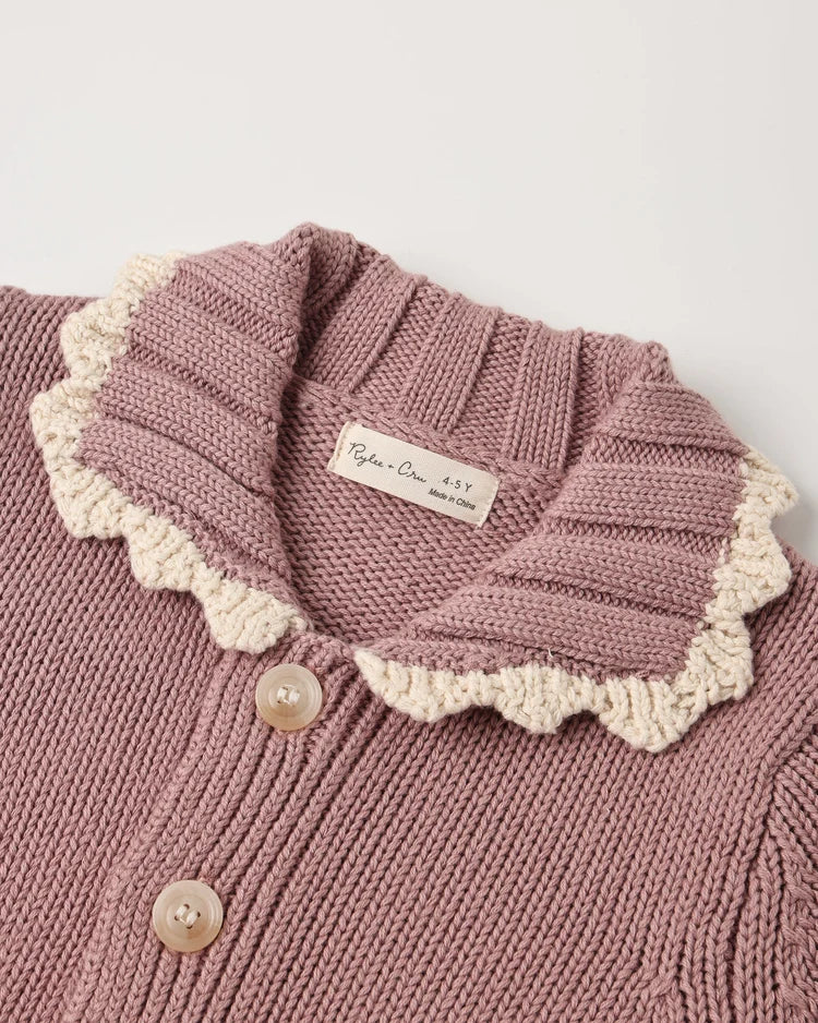 Collared Cardigan | Rosewood | Rylee & Cru