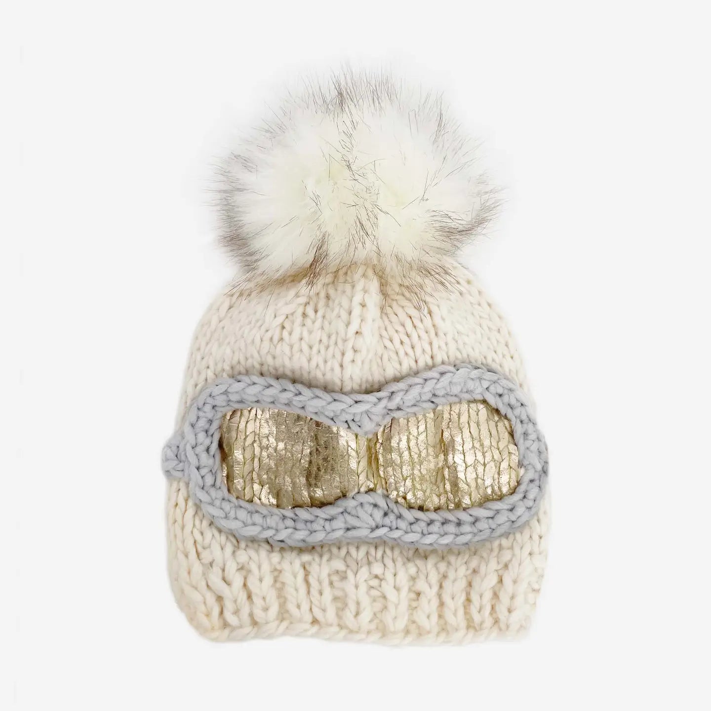 Ski Goggles Beanie | Cream | The Blueberry Hill