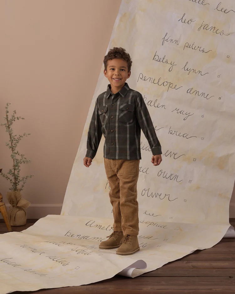 Pocketed Flannel Shirt | Holiday Plaid | Rylee & Cru