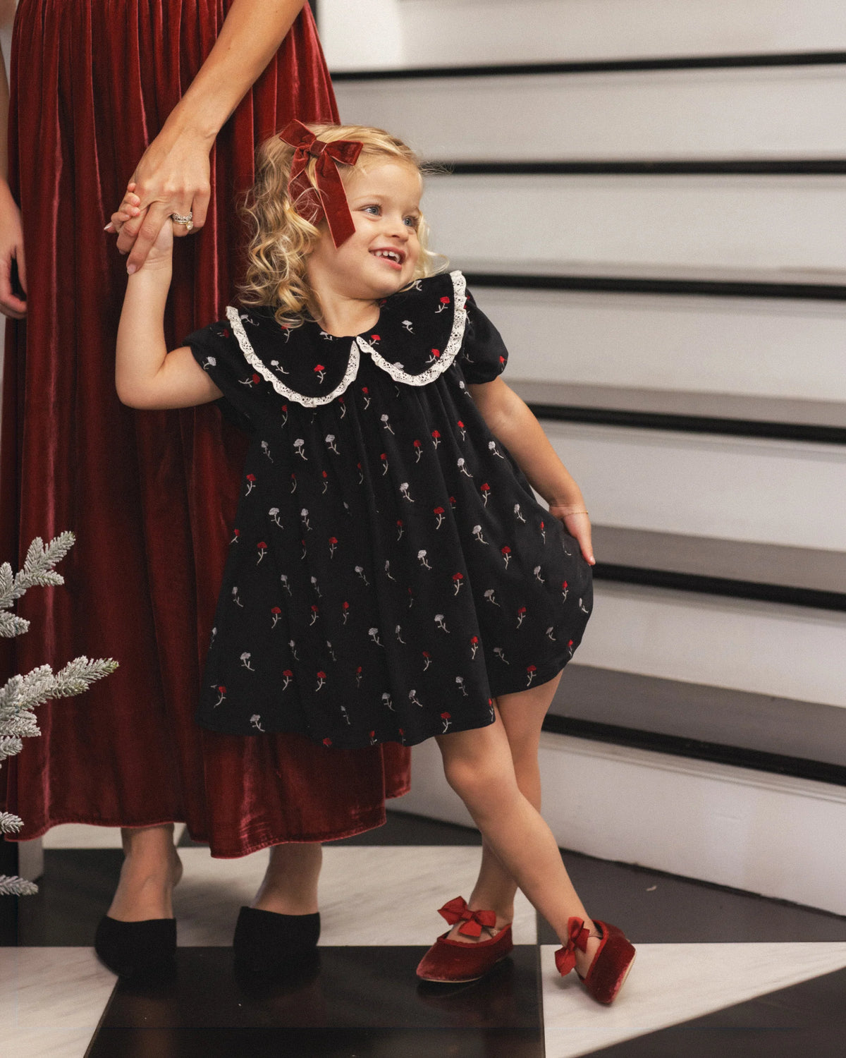 Velvet Bows Set | Green & Ruby | Noralee