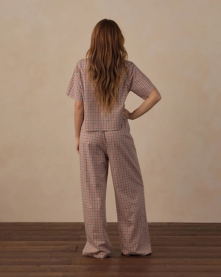 Women's Woven Pajama Set | Holiday Gingham | Rylee & Cru