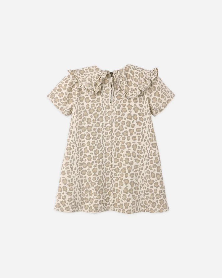 Collared Denim Mini Dress | Leopard | Rylee & Cru