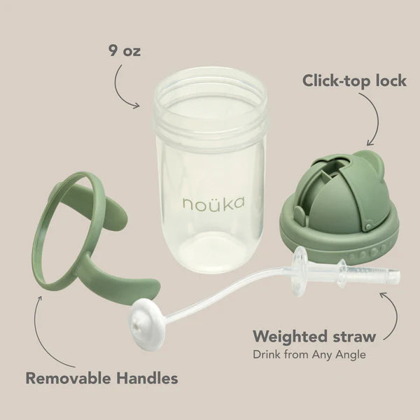 Non-Spill Weighted Straw Cup 9 oz | noüka | Wave