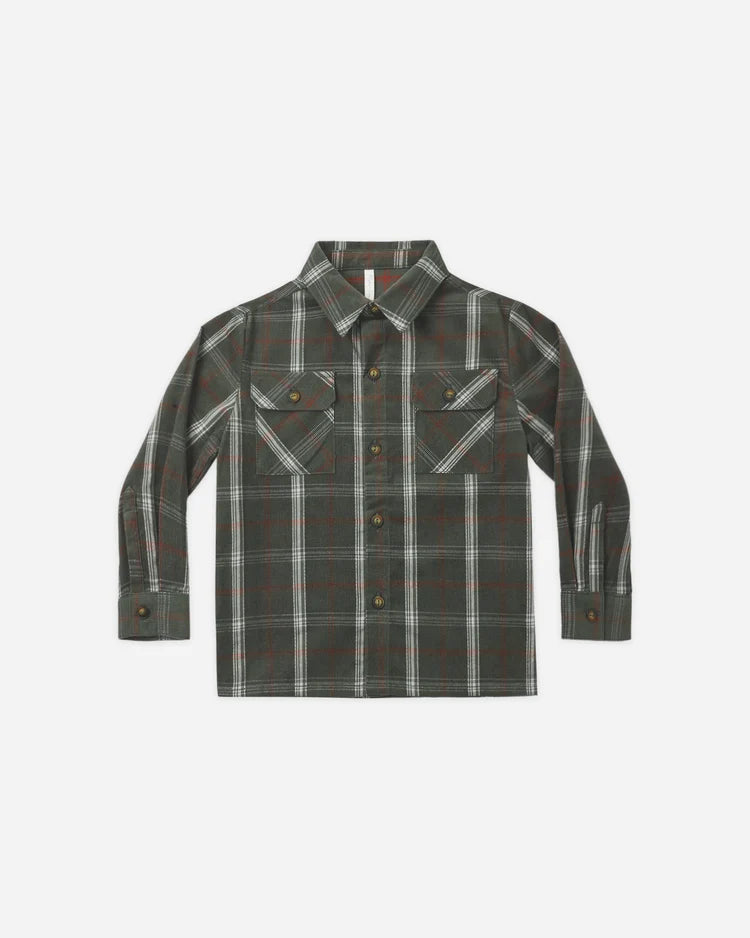 Pocketed Flannel Shirt | Holiday Plaid | Rylee & Cru