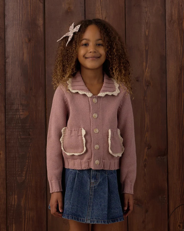Collared Cardigan | Rosewood | Rylee & Cru