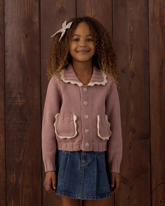 Collared Cardigan | Rosewood | Rylee & Cru