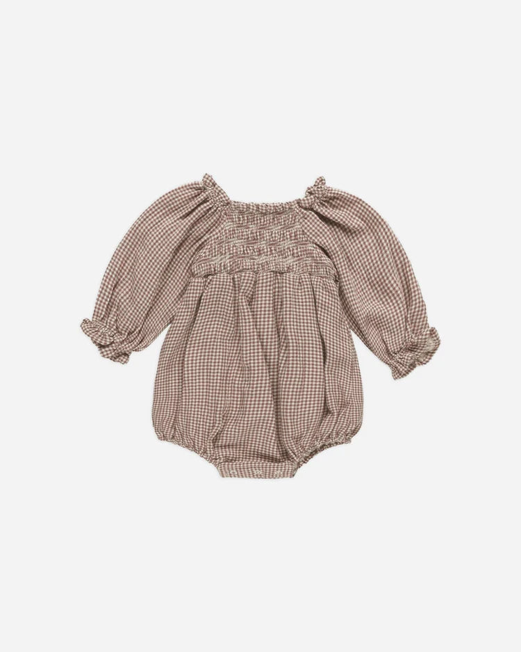 Eden Romper | Plum Gingham | Quincy Mae