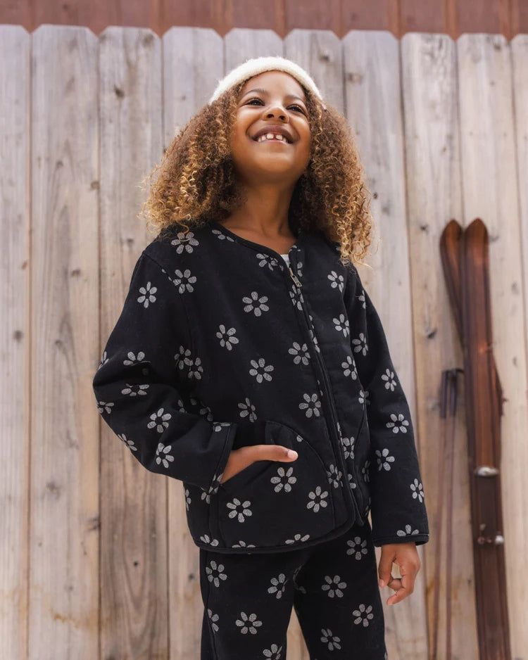 Alix Quilted Jacket | Black Daisy | Rylee & Cru