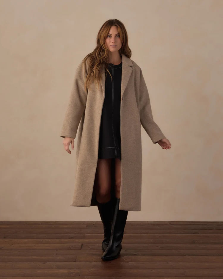 Women's Presley Longline Coat | Stone | Rylee & Cru