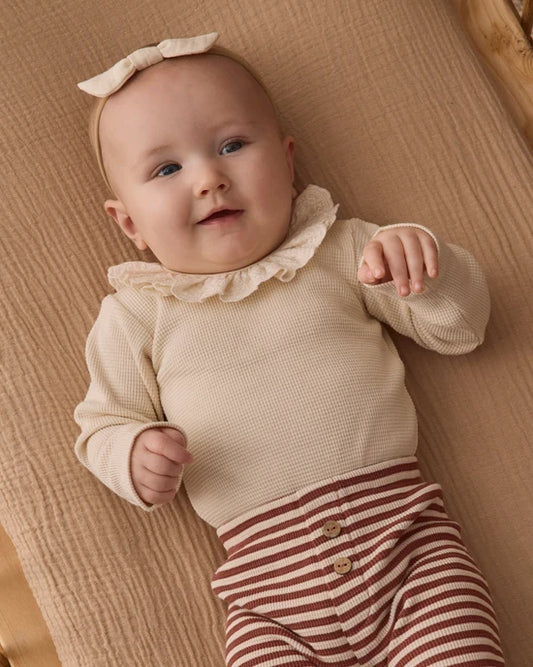 Ruffle Collar Bodysuit | Natural | Quincy Mae