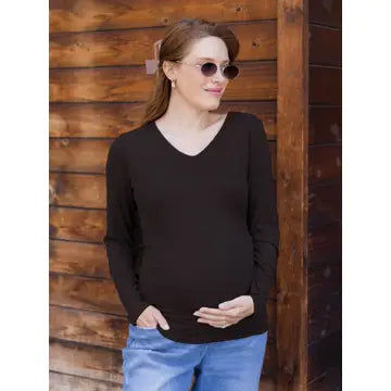 Ribbed Maternity & Nursing Long Sleeve T-Shirt | Kindred Bravely