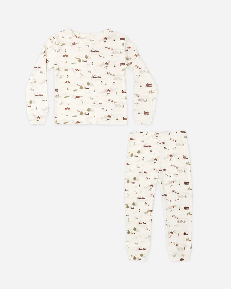 Organic Long Sleeve PJ Set | Ski Town | Rylee & Cru