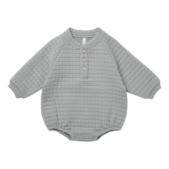 Quilted Sweater Onesie | Quincy Mae | Dusty Blue