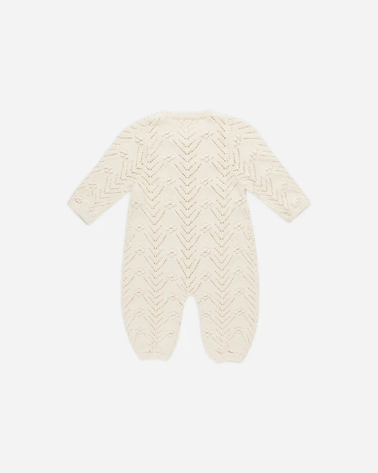 Long Sleeve Bobble Romper | Natural | Quincy Mae