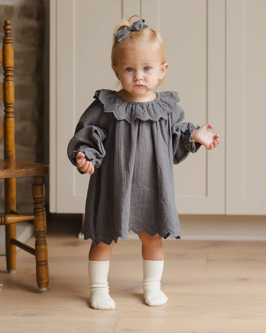 Long Sleeve Isla Dress | Indigo | Quincy Mae