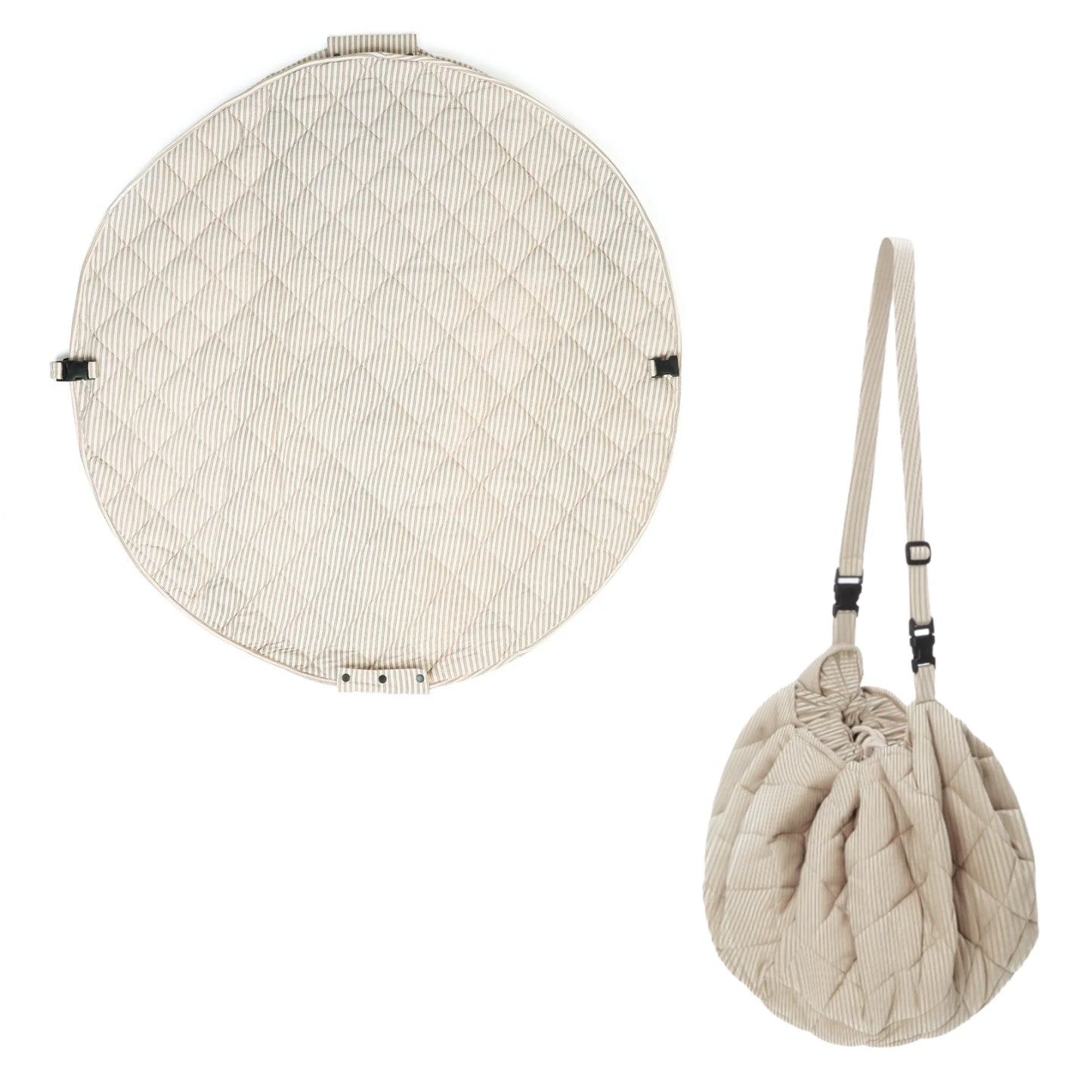 Organic Soft Babymat & Bag | Blue Stripes | play&go