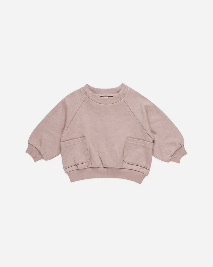 Pocket Sweatshirt | Mauve | Quincy Mae