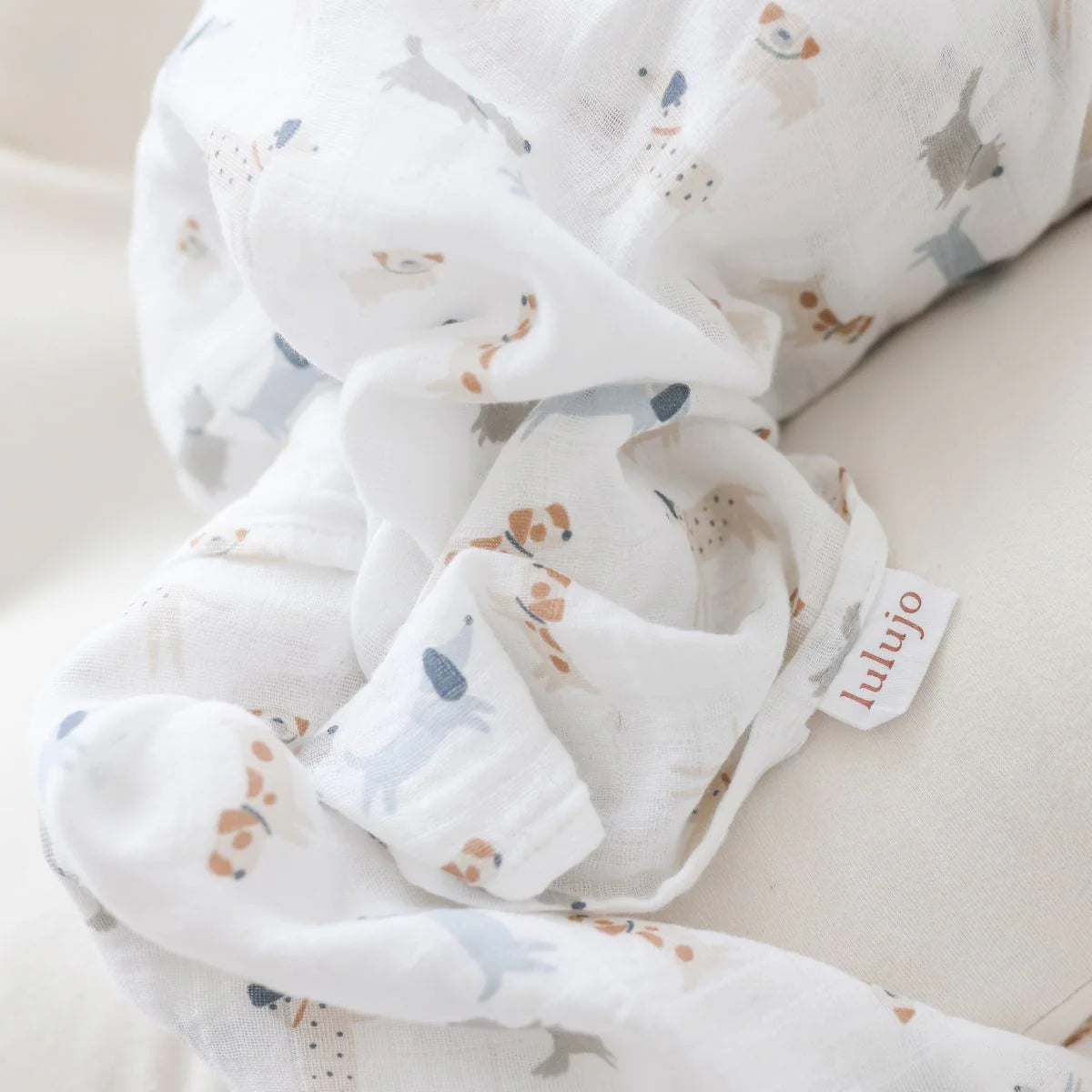 Cotton Swaddle 2 Pack | Puppy & Stars | Lulujo