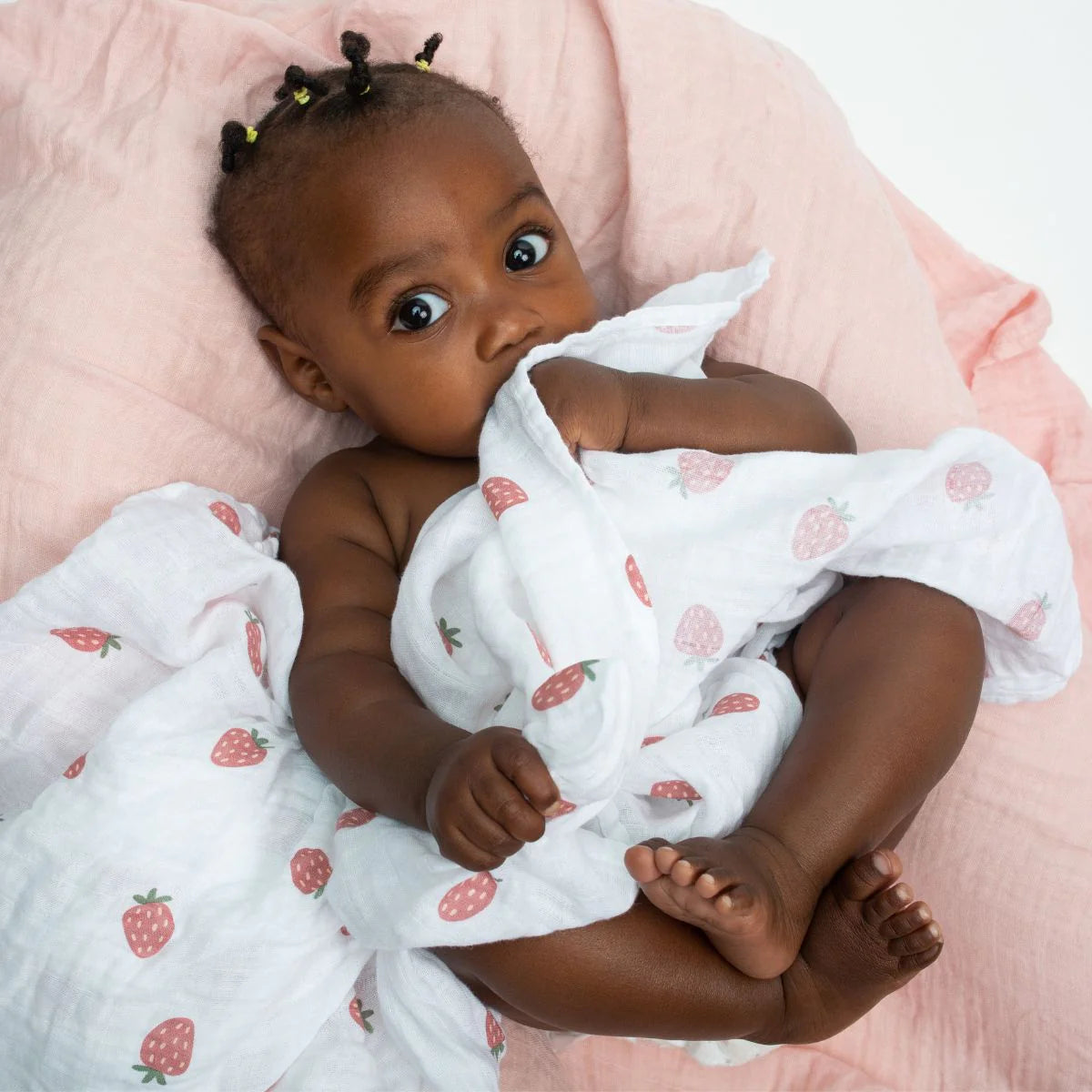 Cotton Swaddle 2 Pack | Strawberry & Ballet Slipper | Lulujo