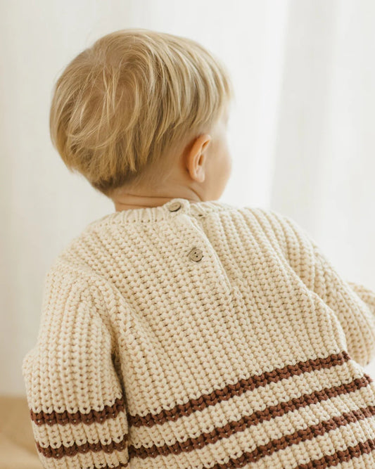 Rex Sweater | Cranberry Stripe | Quincy Mae