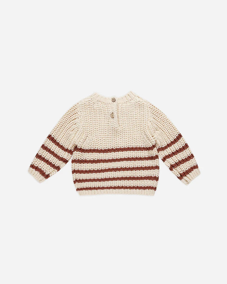 Rex Sweater | Cranberry Stripe | Quincy Mae