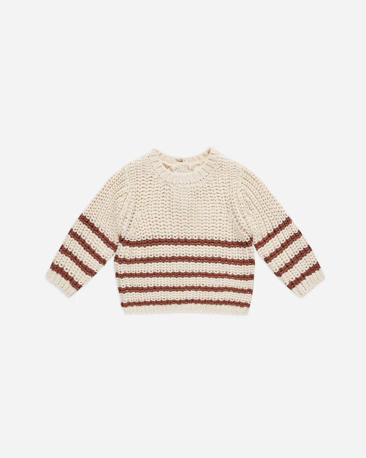 Rex Sweater | Cranberry Stripe | Quincy Mae