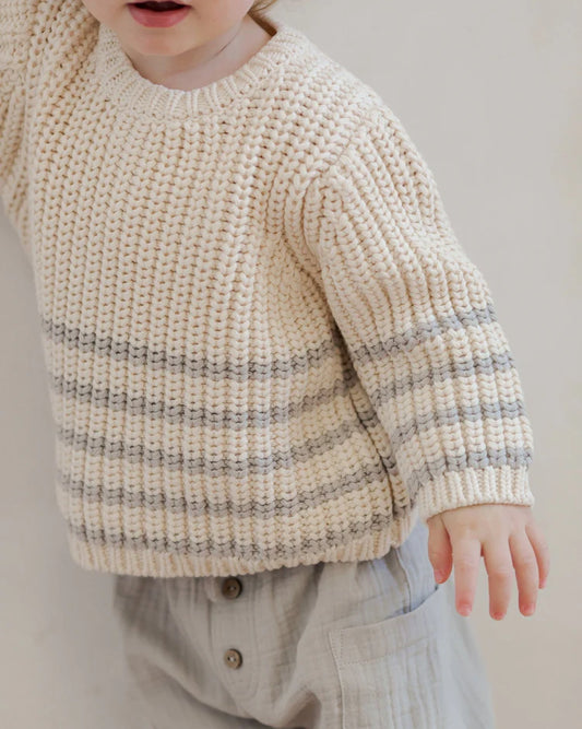 Rex Sweater | Fog Stripe | Quincy Mae