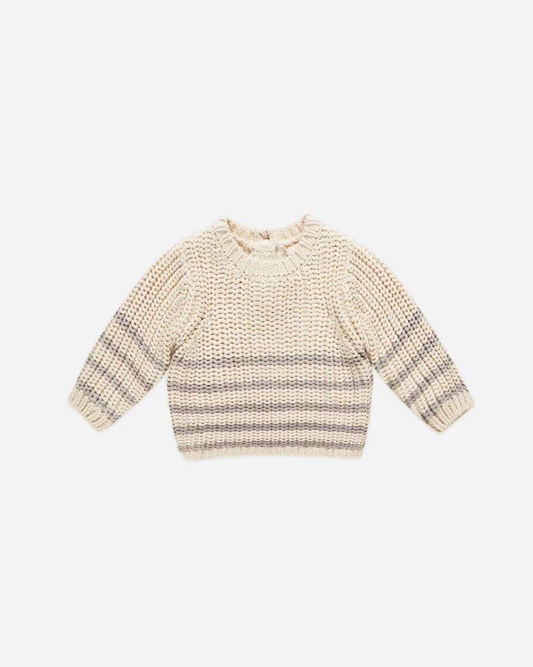 Rex Sweater | Fog Stripe | Quincy Mae