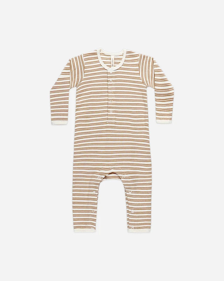 Ribbed Baby Jumpsuit | Golden Stripe | Quincy Mae