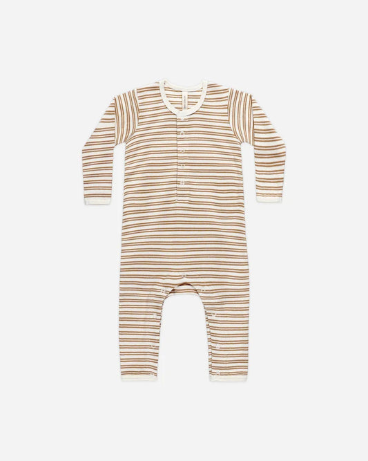 Ribbed Baby Jumpsuit | Golden Stripe | Quincy Mae