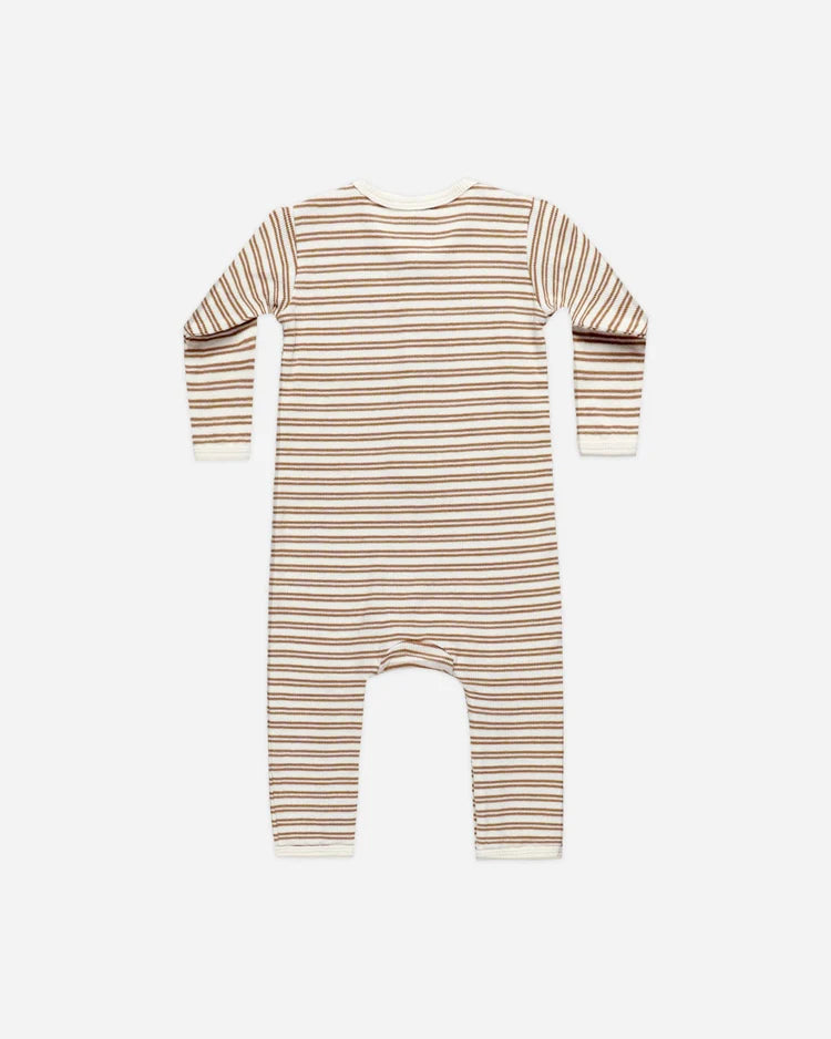 Ribbed Baby Jumpsuit | Golden Stripe | Quincy Mae