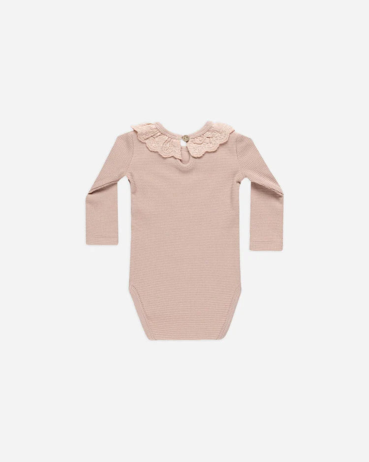 Ruffle Collar Bodysuit | Blush | Quincy Mae