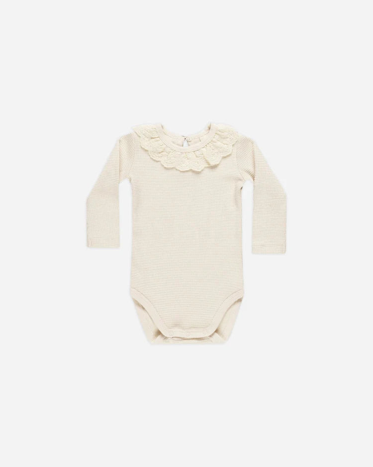 Ruffle Collar Bodysuit | Natural | Quincy Mae