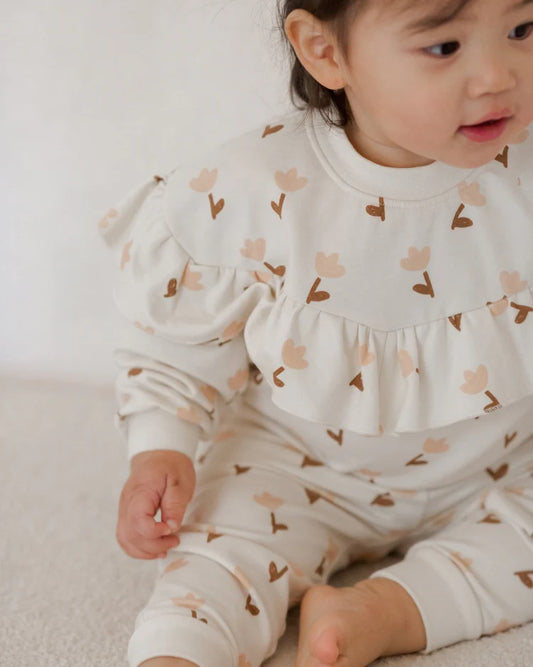 Ruffle Fleece Sweatshirt | Tulips | Quincy Mae