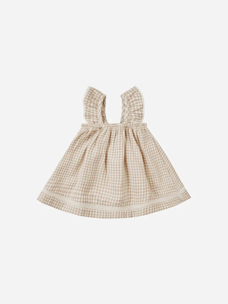 Ruffle Tank Dress | Quincy Mae | Oat Gingham