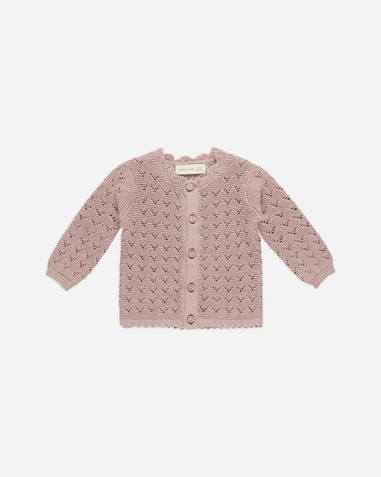 Scalloped Cardigan | Mauve | Quincy Mae