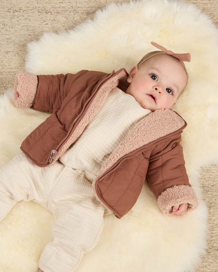 Shearling Zip Jacket | Blush | Quincy Mae