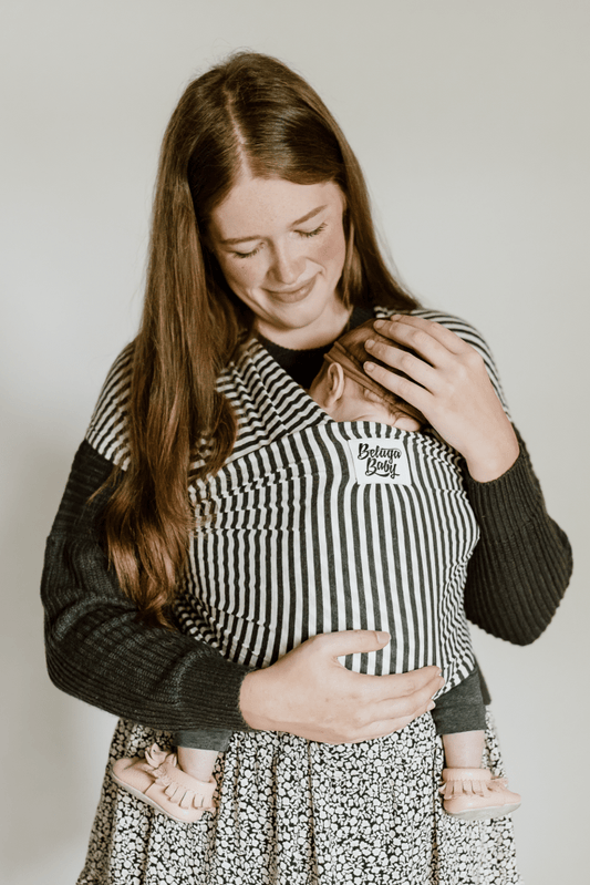 Lori Beluga Wrap- Charcoal Stripe