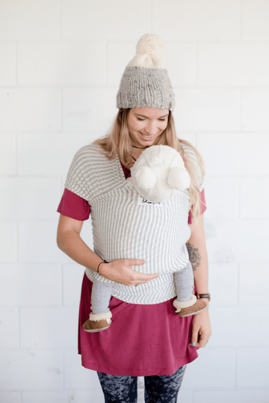 Shannon Beluga Wrap - Light Grey Stripe