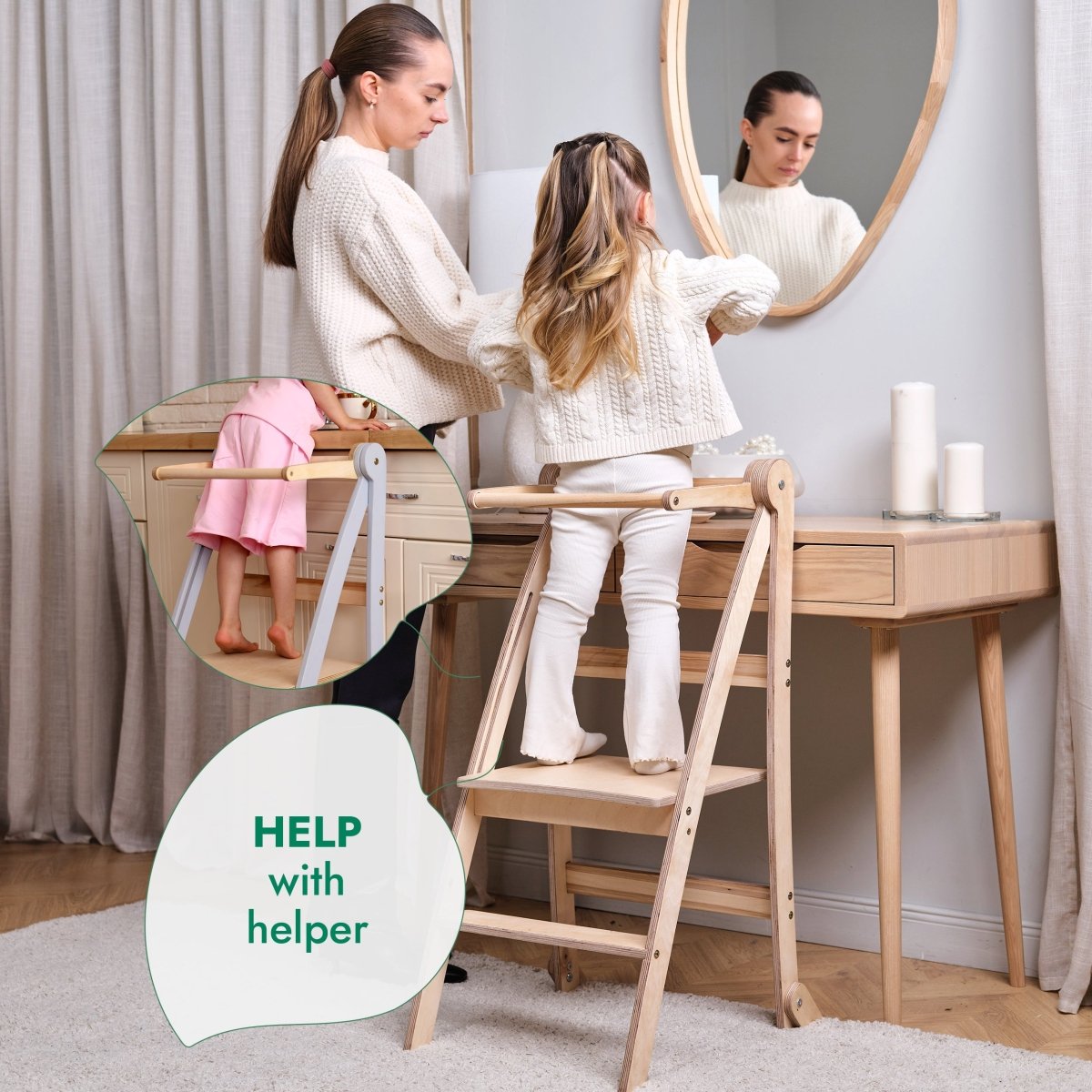 Helper Tower: A Multi-functional Foldable Step Stool for Kids