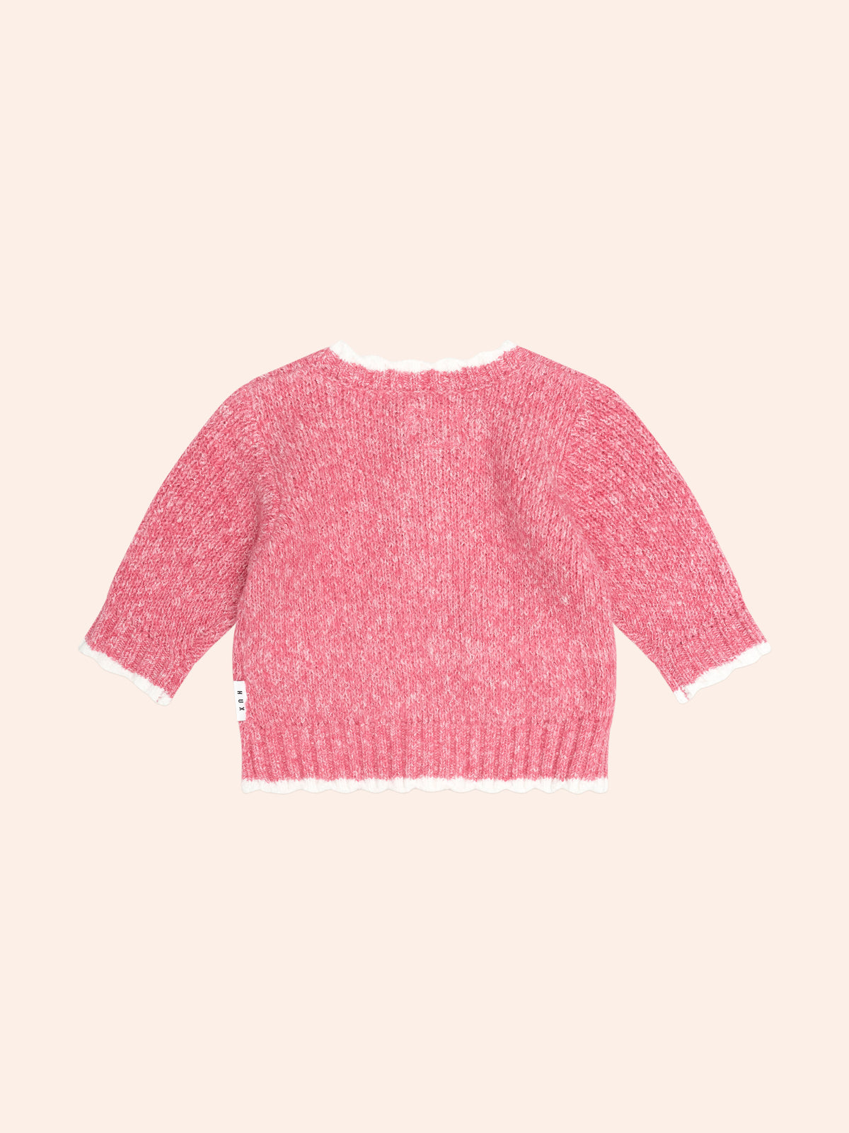 Bow Scalloped Cardi | Berry | Hux Baby