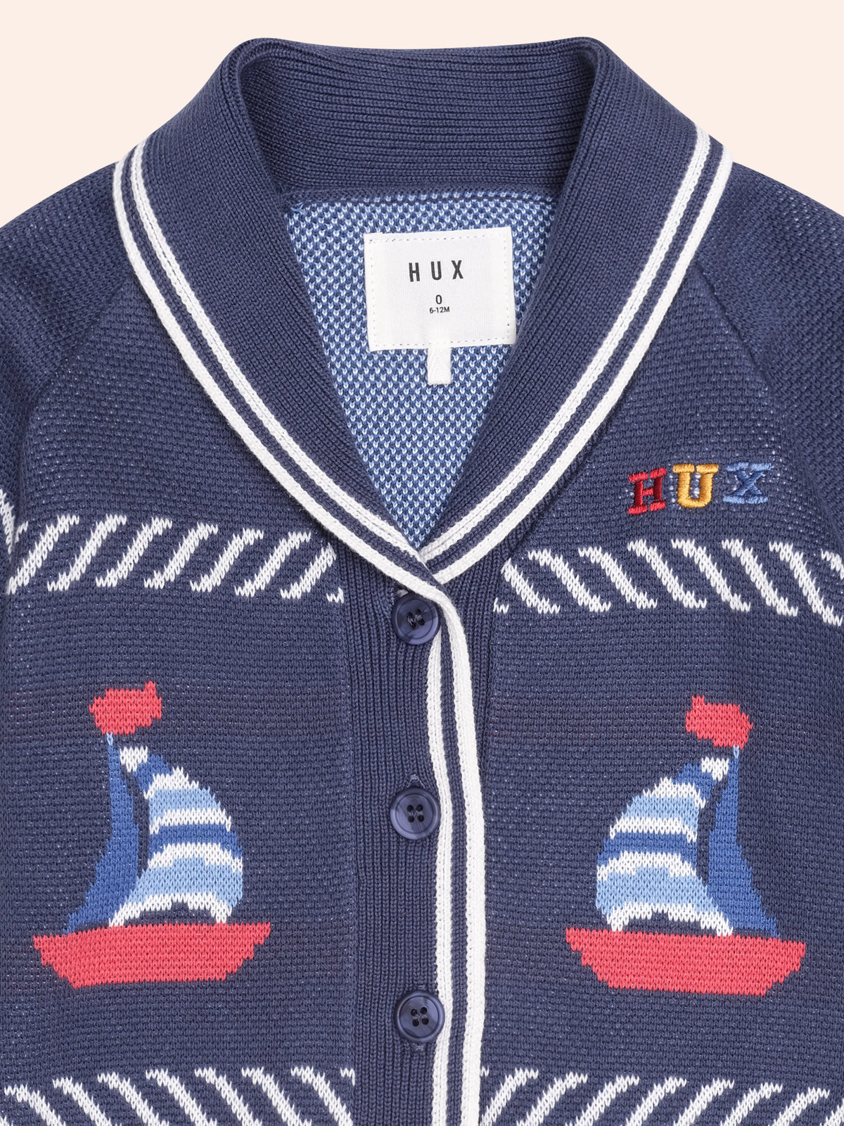 Shawl Collar Cardigan | Nautical | Hux Baby