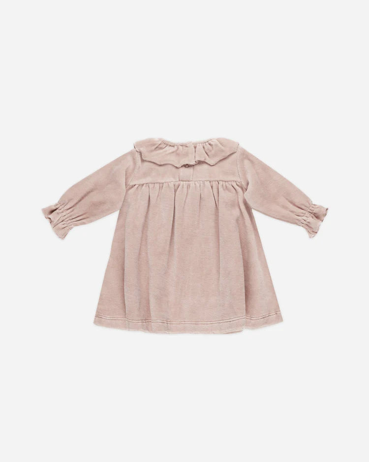 Velour Baby Dress | Blush | Quincy Mae