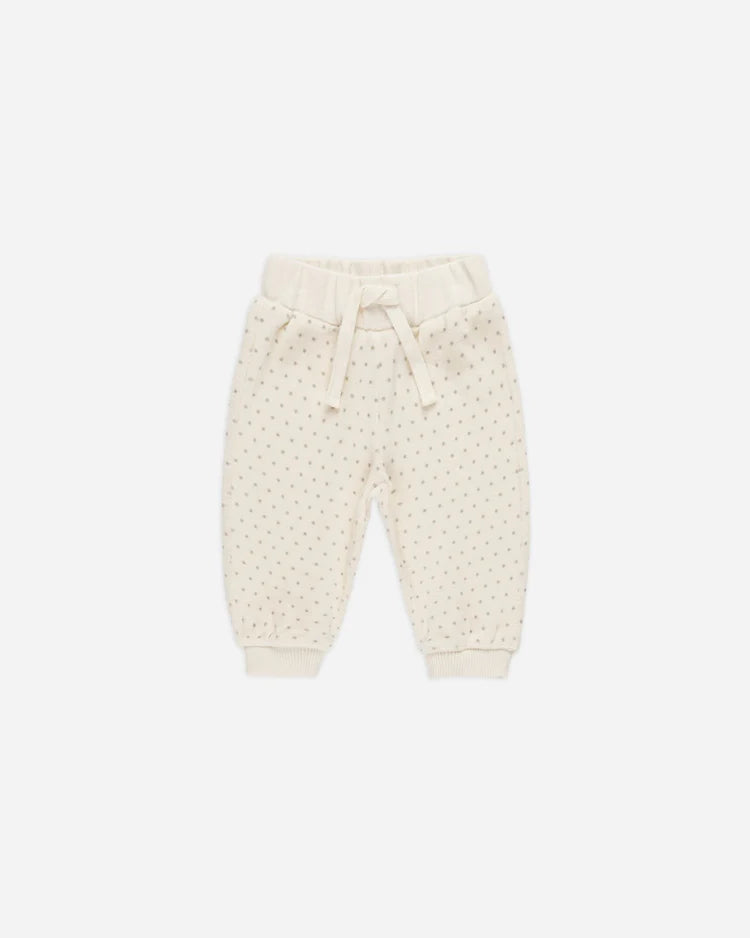 Velour Relaxed Sweatpant | Polka Dot | Quincy Mae